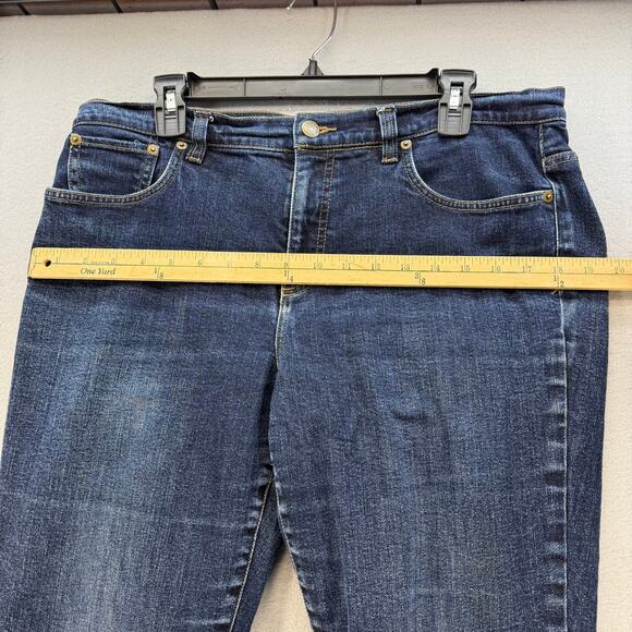 Lauren Jeans Co Women's Jeans 14P Dark Blue Logo Pocket Classic Straight - Picture 10 of 13